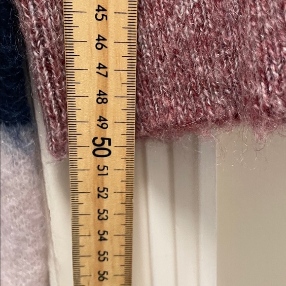 Club Monaco Mohair Blend Long Sleeve Striped Sweater - Red / Navy - M - Picture 7 of 10